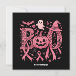 Boo Halloween Brustkrebs-Bewusstsein Pink Ribbon Einladung