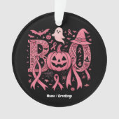 Boo Halloween Brustkrebs-Bewusstsein Pink Ribbon Ornament (Vorderseite)