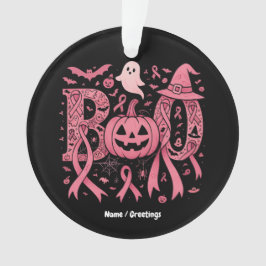 Boo Halloween Brustkrebs-Bewusstsein Pink Ribbon Ornament