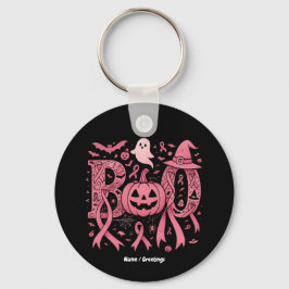 Boo Halloween Brustkrebs-Bewusstsein Pink Ribbon Schlüsselanhänger