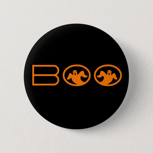 Boo Halloween Button, Black und Orange Button (Vorderseite)