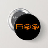 Boo Halloween Button, Black und Orange Button (Vorne & Hinten)