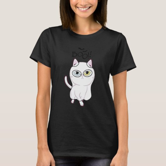 Boo Halloween Cat Costume Boo Cat Idea T-Shirt (Vorderseite)