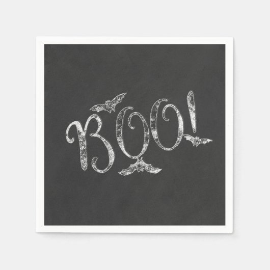 BOO! Halloween Chalkboard Chalk Holiday Party Serviette (Vorderseite)