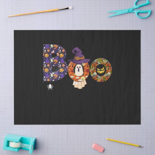 Boo Halloween Costume Spiders, Ghosts, Pumkin Seidenpapier (Basteln)