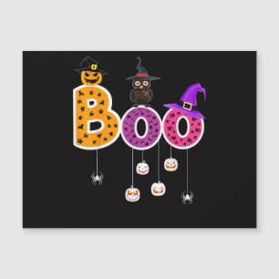 Boo Halloween Costume Spiders Ghosts Pumkin & Witc Magnetkarte
