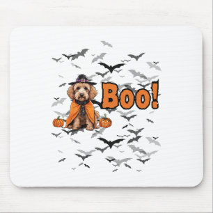 Boo! Halloween Doodle Hund in HexenOutfit mit T Mousepad