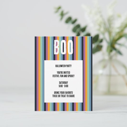 Boo! Halloween Einladung (Stehend Vorderseite)