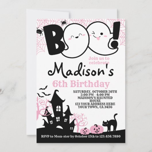 BOO Halloween Einladung (Vorderseite)