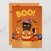 BOO! Halloween-Einladungskarte Einladung (Vorne/Hinten)