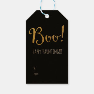 BOO Halloween Faux Gold Folien-Look Feiertag Geschenkanhänger