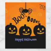 Boo! Halloween-Feier in Orange und Schwarz Weinetikett (Einzelnes Label)