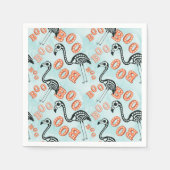 Boo Halloween | Flamingo Skeleton Serviette (Vorderseite)