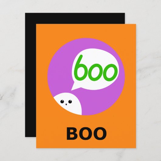 BOO Halloween Flashcard (Vorne/Hinten)