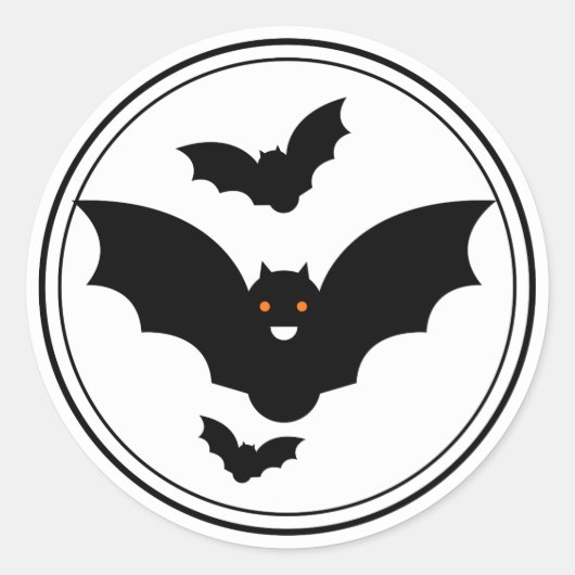 Boo! Halloween-Fledermaus Runder Aufkleber (Vorderseite)