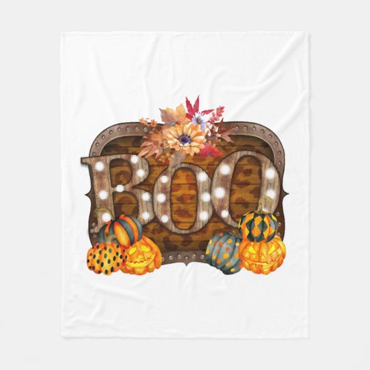 Boo Halloween Fleecedecke (Vorderseite)