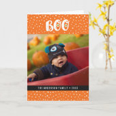 Boo-Halloween-Foto-Gruß-Karte Karte (Gelbe Blume)