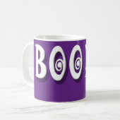 Boo! Halloween-Geist lila Kaffeetasse (Vorderseite Links)