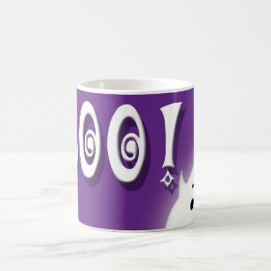 Boo! Halloween-Geist lila Kaffeetasse