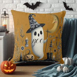 Boo Halloween Geist Sternennacht Halbmond Jack  Kissen