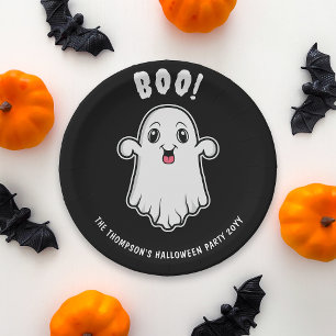 Boo Halloween Ghost benutzerdefinierter Text schwa Pappteller
