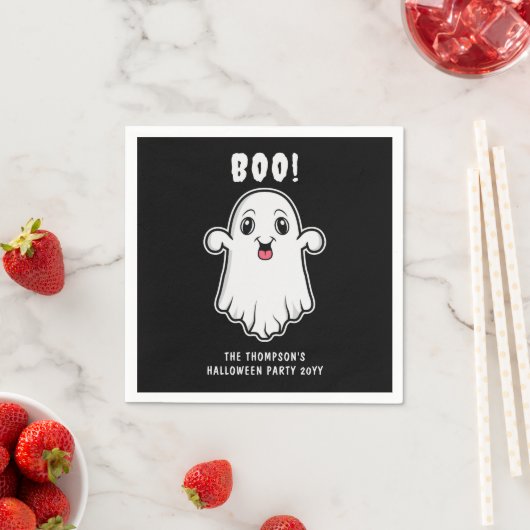 Boo Halloween Ghost benutzerdefinierter Text schwa Serviette (Beispiel)