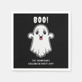 Boo Halloween Ghost benutzerdefinierter Text schwa Serviette (Vorderseite)