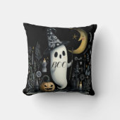 Boo Halloween Ghost Black Night Halbmond Jack Spaß Kissen (Vorderseite)