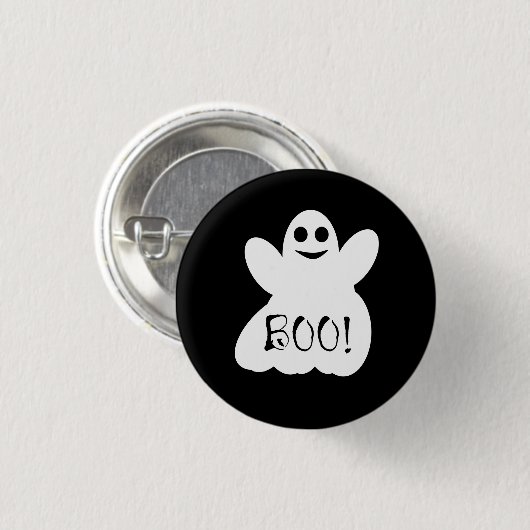 Boo! Halloween Ghost Button Abzeichen (Vorne & Hinten)