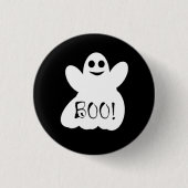 Boo! Halloween Ghost Button Abzeichen (Vorderseite)
