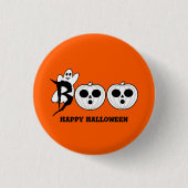BOO! Halloween Ghost Button Abzeichen (Vorderseite)