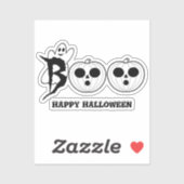 BOO! Halloween Ghost Custom-Cut Vinyl Sticker (Blatt)