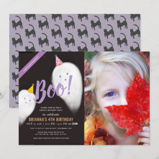 Boo! Halloween Ghost Foto Virtual Geburtstag Einladung