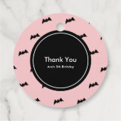 Boo! Halloween Ghost Girl Pink Polka Dots Geschenkanhänger (Rückseite)