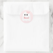 Boo! Halloween Ghost Girl Pink Runder Aufkleber (Tasche)
