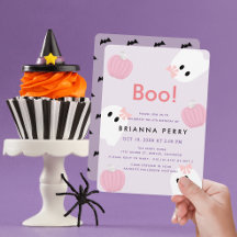 Boo! Halloween Ghost Girl Pumpkin Lila Geburtstag