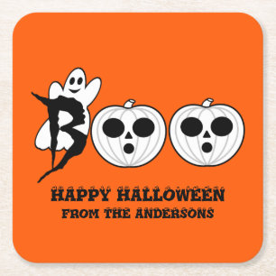 BOO! Halloween Ghost Paper Untersetzer