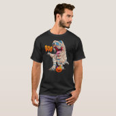 BOO Halloween Ghost Skeleton Dinosaur T-Rex T-Shirt (Vorne ganz)