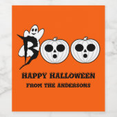 BOO! Halloween Ghost Wine Flasche Label Set Weinetikett (Einzelnes Label)