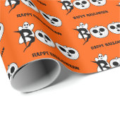BOO! Halloween Ghost Wrapping Paper Geschenkpapier (Rolleneckpunkt)