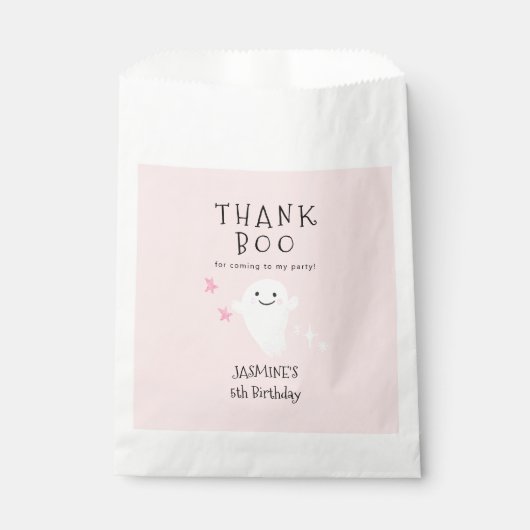 Boo Halloween Girl Birthday Party Geschenktütchen (Vorderseite)