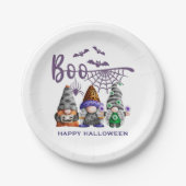 Boo Halloween Gnomes Illustration Pappteller (Vorderseite)