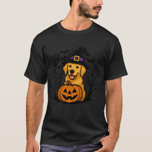Boo! Halloween Golden Retriever Hund Hexenhut Pump T-Shirt