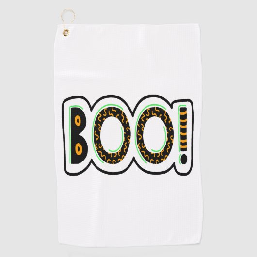 BOO Halloween Golfhandtuch (Vorderseite)
