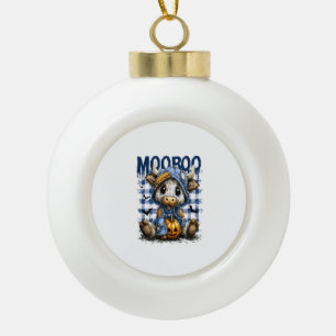 Boo Halloween Gruseliger Highland-Rind Keramik Kugel-Ornament