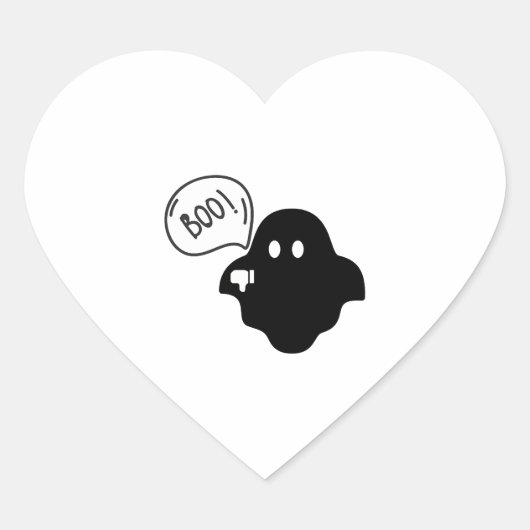Boo Halloween Herz-Aufkleber (Vorderseite)