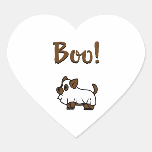 Boo Halloween Herz-Aufkleber (Vorderseite)