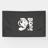 Boo Halloween Hund Hexenhut Fledermäuse Banner (Horizontal)