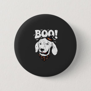 Boo Halloween Hund Hexenhut Fledermäuse Button