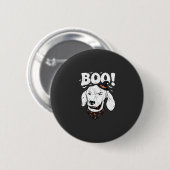 Boo Halloween Hund Hexenhut Fledermäuse Button (Vorne & Hinten)